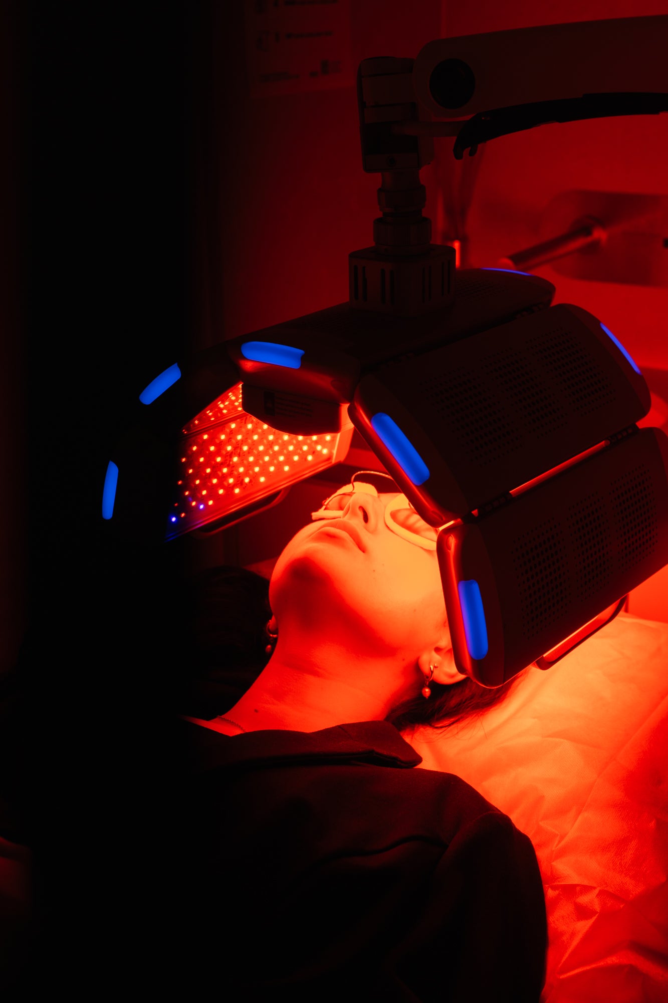 LED light therapy after a facial at Sydney's Iumaé Skin Bar in Bondi